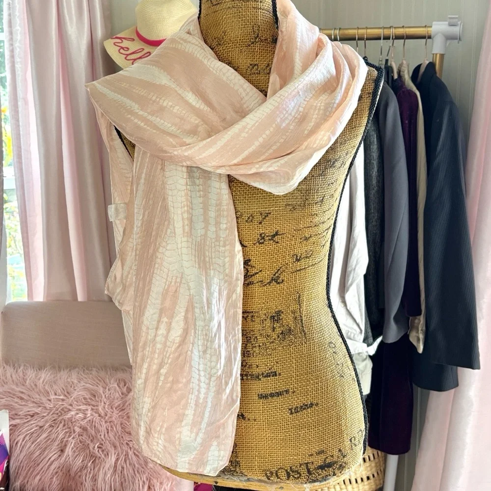 NWOT Eileen Fisher 100% Silk Pink Wrap Scarf
